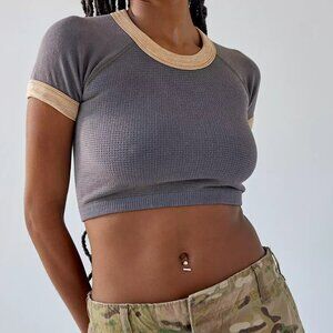 Out From Under On My Way Seamless Top - Grey/Tan - Size XS/S